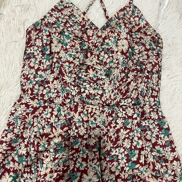 Lulus Know Your Love Rust Red Floral Print Satin Midi Dress - XS - Picture 6 of 9